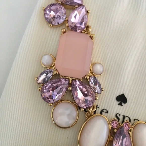 NWT Kate Spade Blush Crystal Glitzy Spritz Necklace - Picture 5 of 6